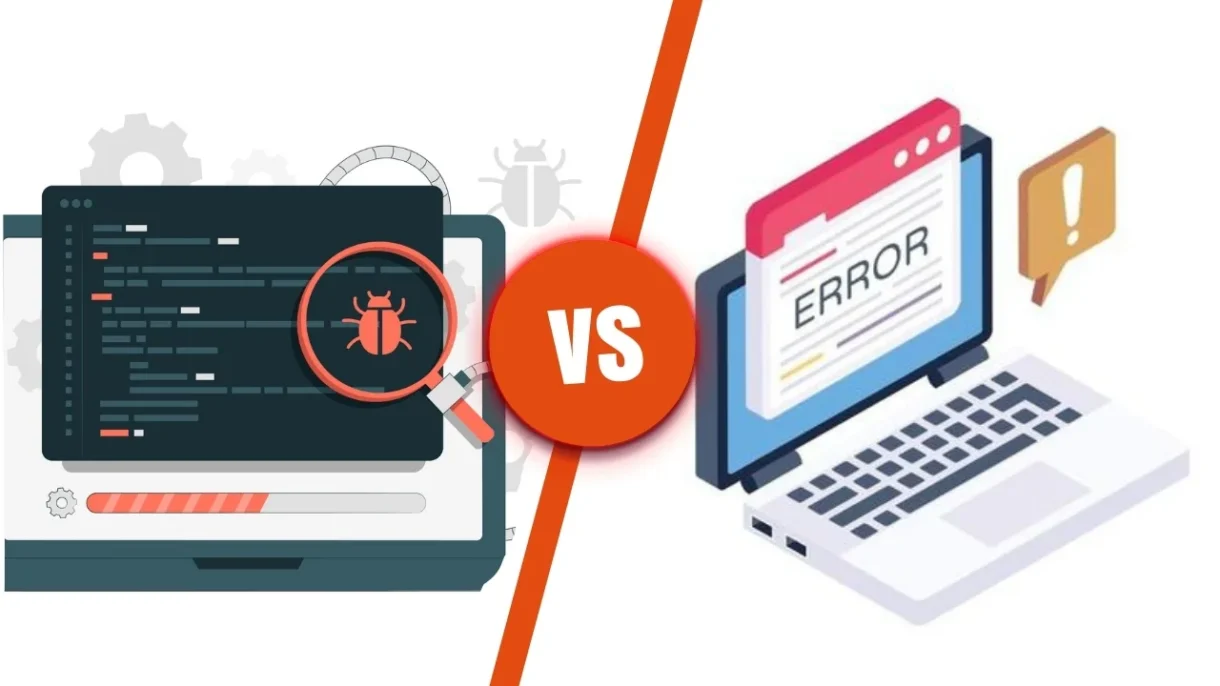 Difference between errors and bugs